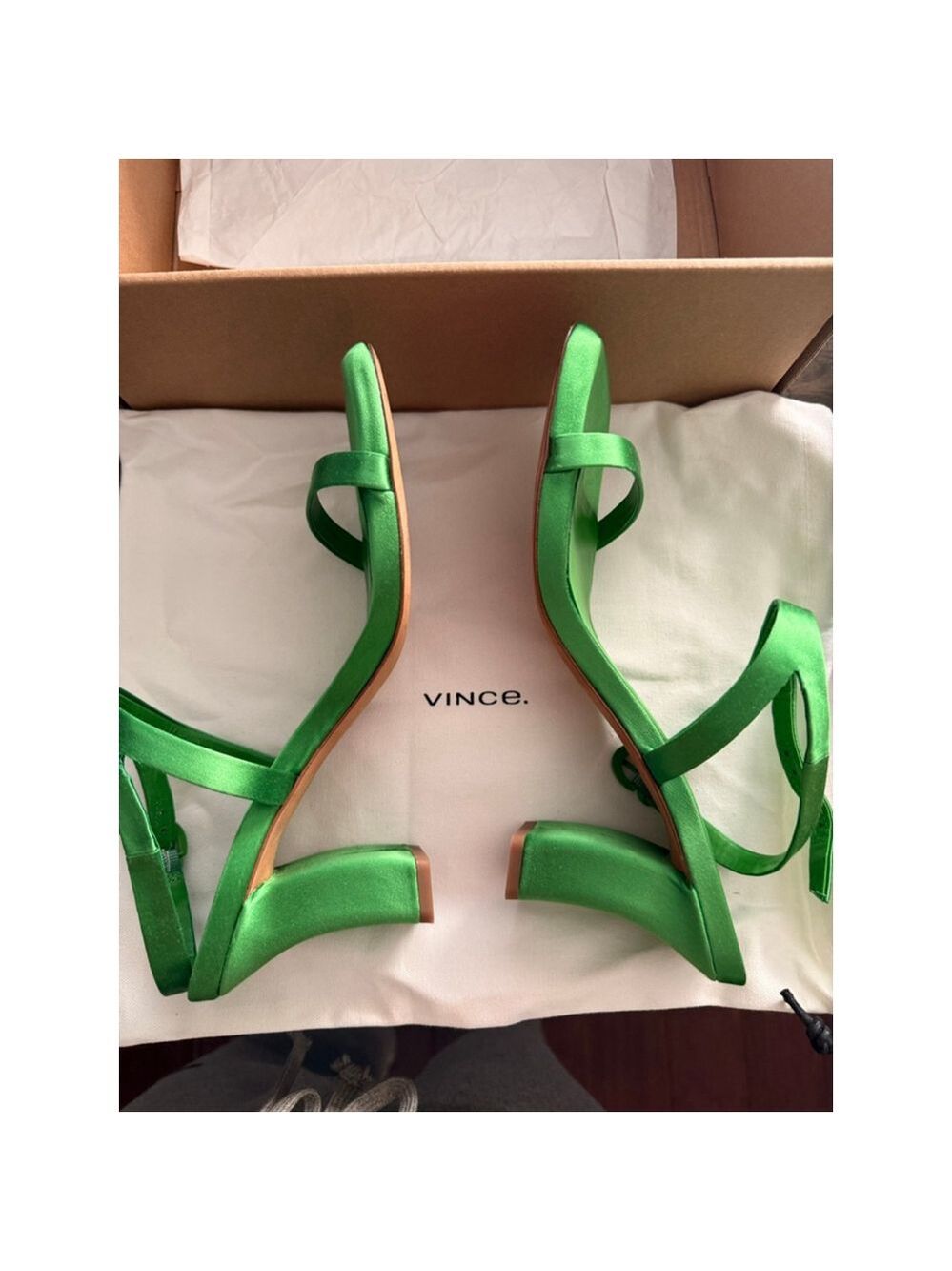 Women's Vince Green Luella-2 Satin Block Heel Sandals Size 9 - Picture 7 of 10